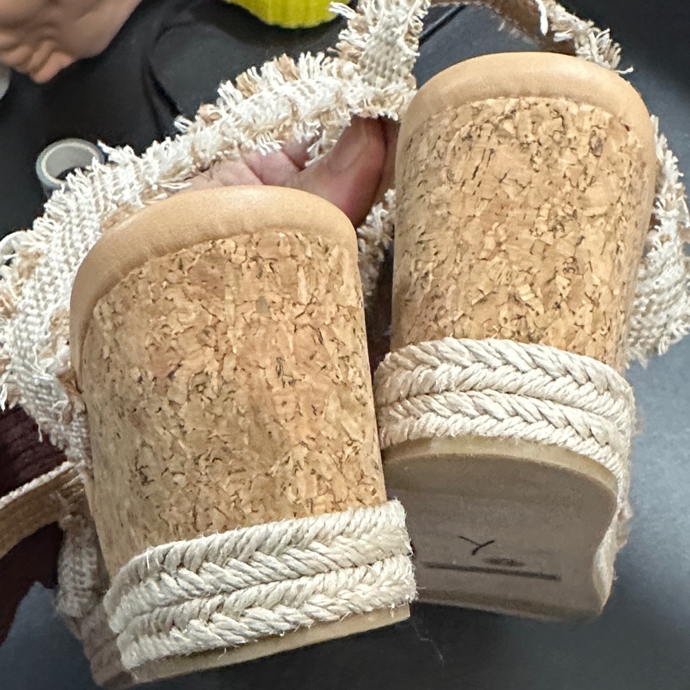 Dolce Vita Cream and Tan Wedge Sandals - Picture 7 of 10